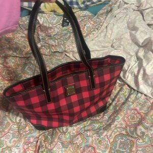 Buffalo plaid Dooney and bourke over the shoulder bag